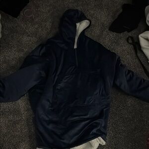 Women's Navy Blue Hooded Pajama Top